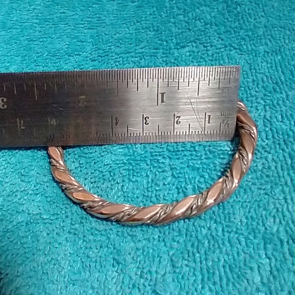Twisted Wire Solid Copper Cuff Bracelet vintage - Picture 3 of 3